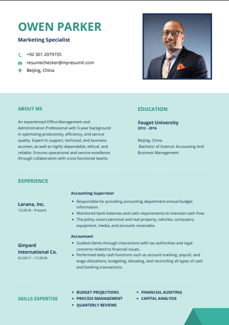 Template 1 resume template preview