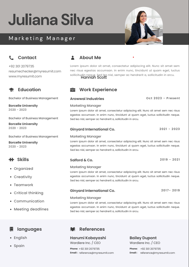 Template 4 resume template preview